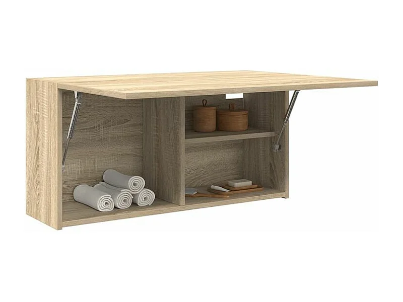 Armoire murale de bain chêne sonoma 80x25x40 bois ingénierie