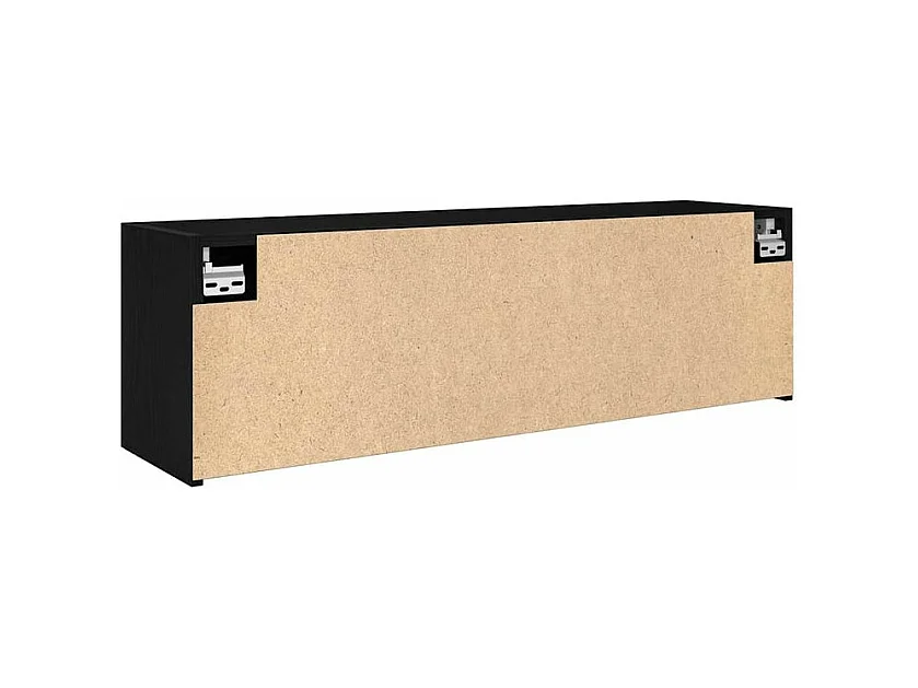 Armoire murale de bain noir 100x25x30 bois d'ingénierie