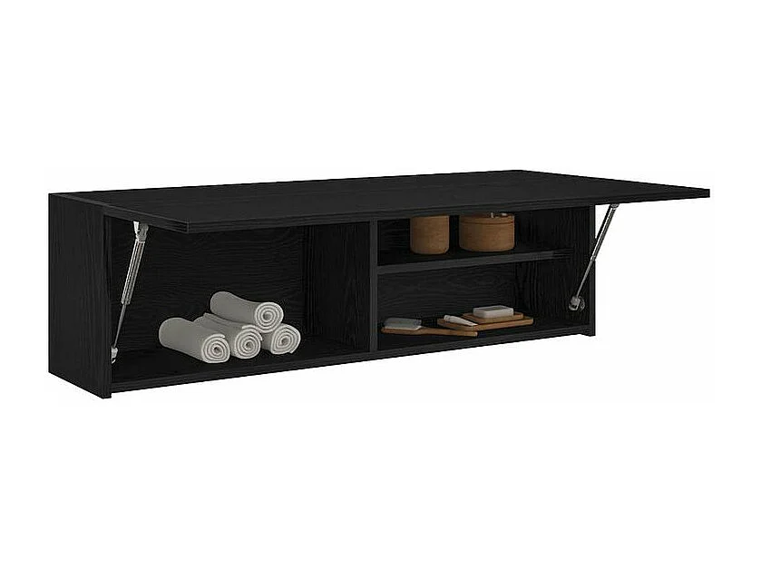 Armoire murale de bain noir 100x25x30 bois d'ingénierie