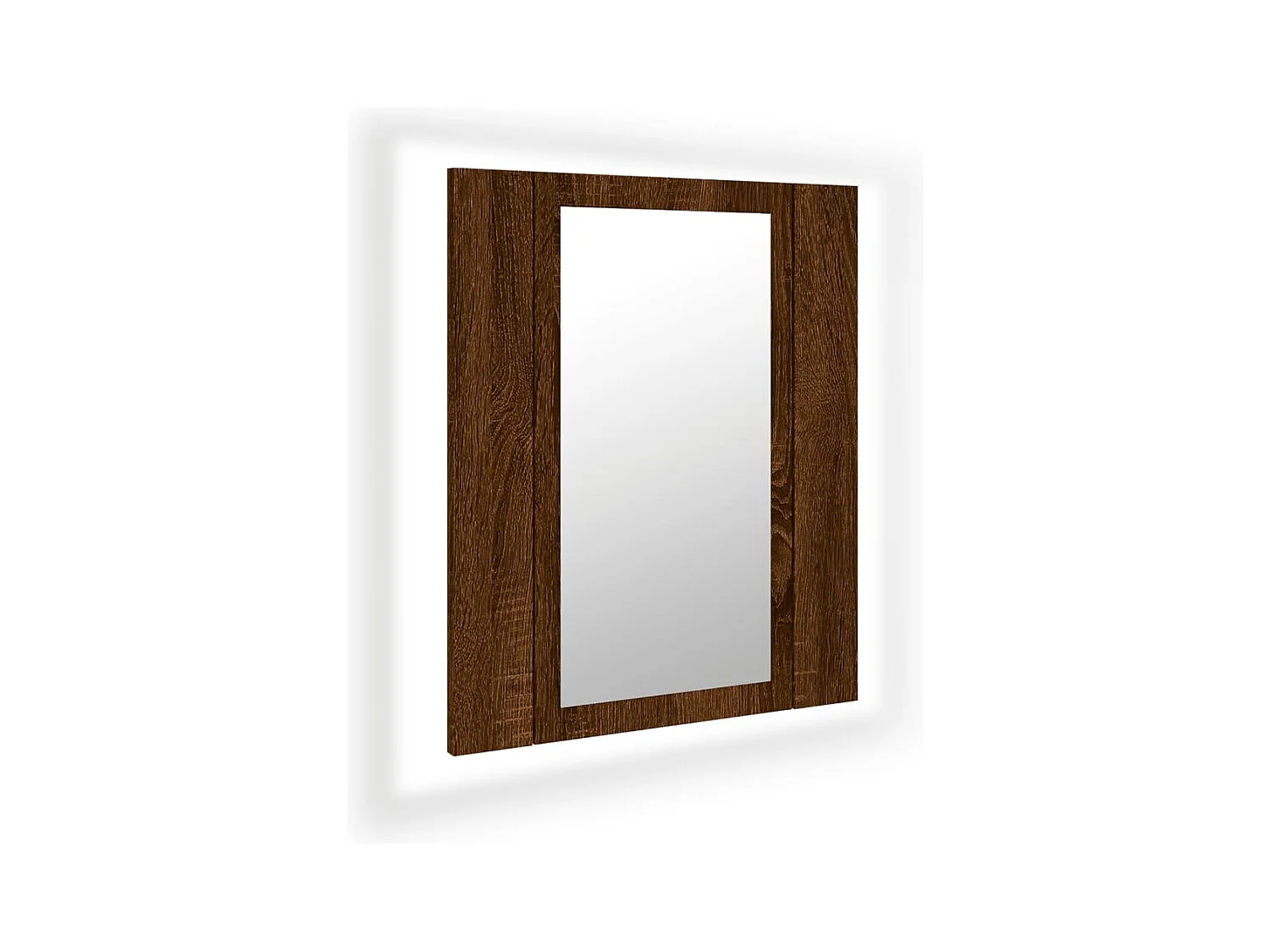Armoire à miroir LED de salle de bain chêne marron 40x12x45