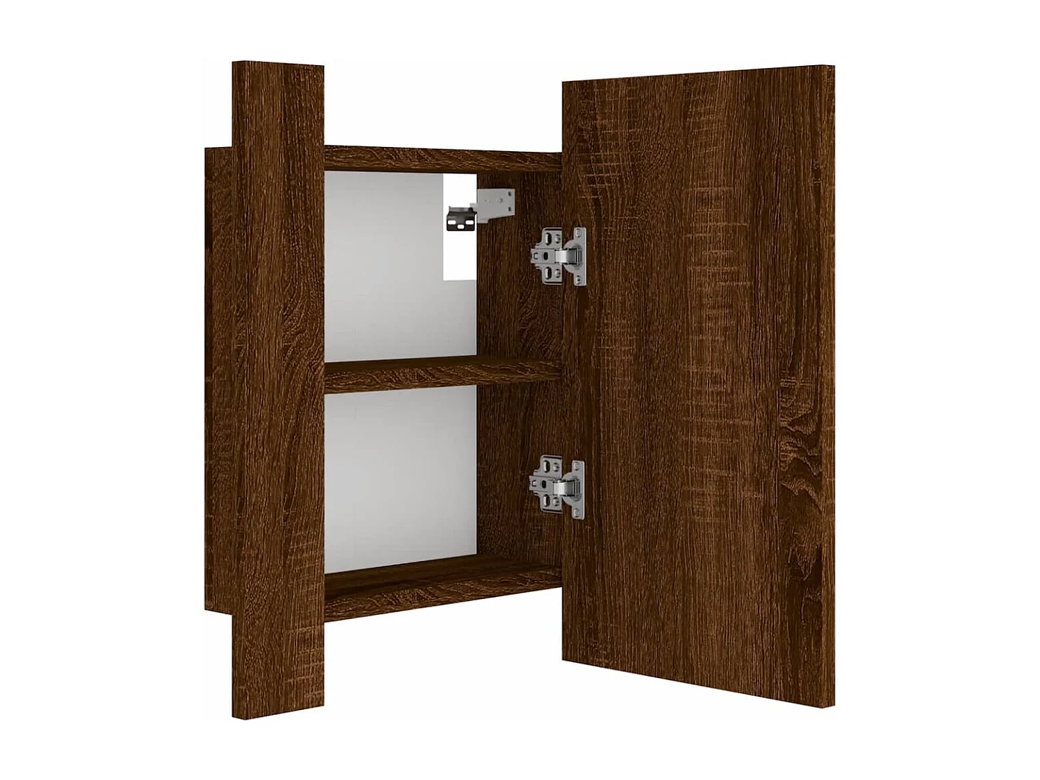 Armoire à miroir LED de salle de bain chêne marron 40x12x45