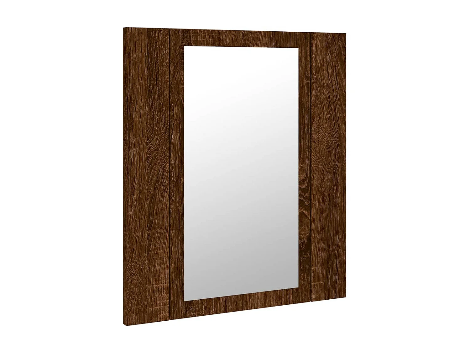 Armoire à miroir LED de salle de bain chêne marron 40x12x45