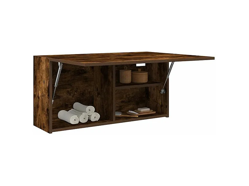 Armoire murale de bain chêne fumé 80x25x40 bois d'ingénierie