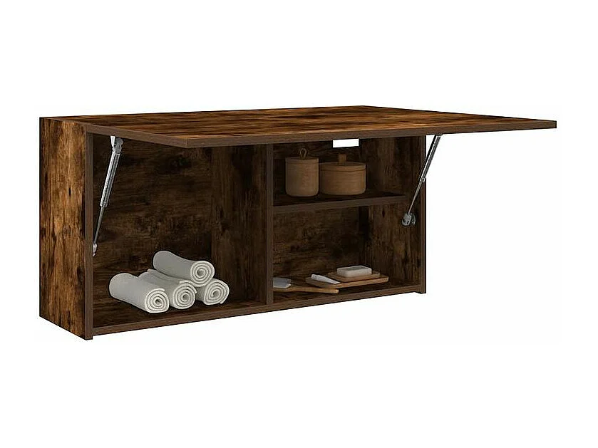 Armoire murale de bain chêne fumé 80x25x40 bois d'ingénierie
