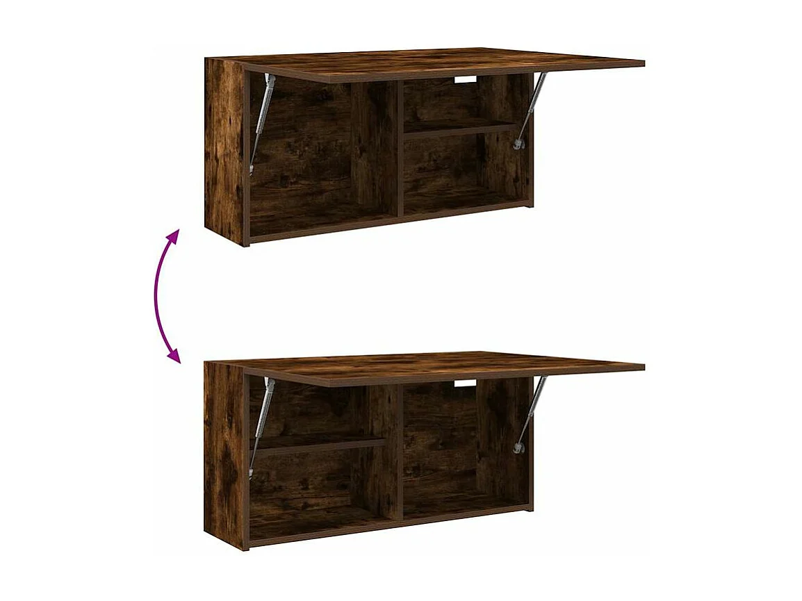 Armoire murale de bain chêne fumé 80x25x40 bois d'ingénierie