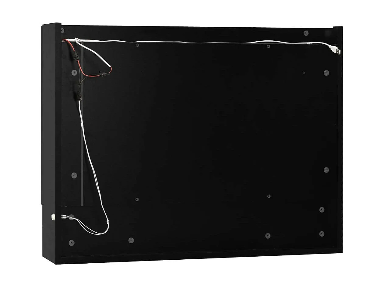 Armoire à miroir de salle de bain LED Noir 80x15x60 MDF