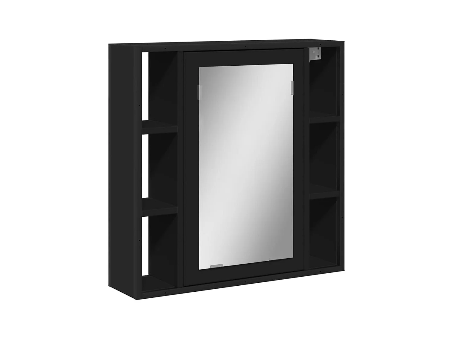 Armoire de salle de bain à miroir noir bois d'ingénierie