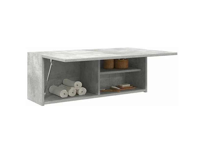 Armoire murale de bain gris béton 80x25x30 bois d'ingénierie