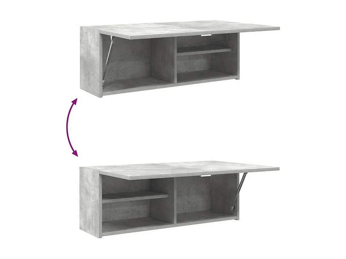 Armoire murale de bain gris béton 80x25x30 bois d'ingénierie