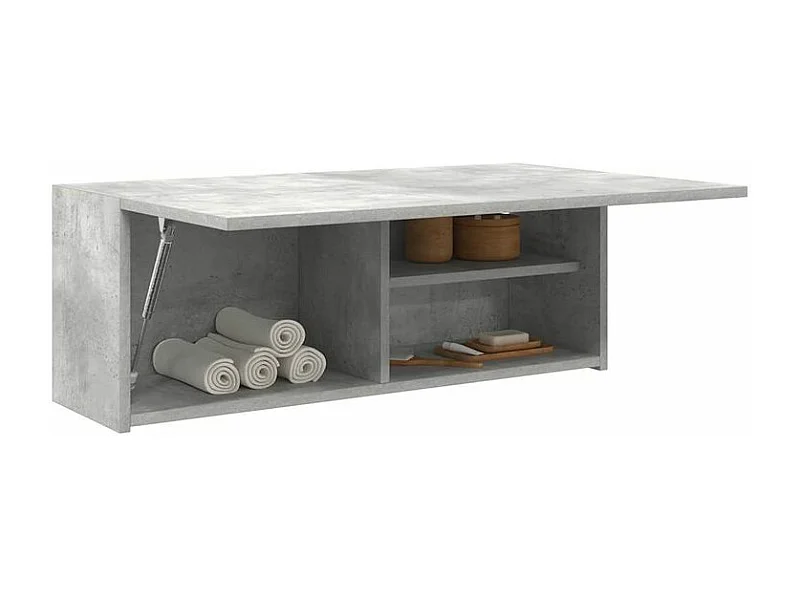 Armoire murale de bain gris béton 80x25x30 bois d'ingénierie