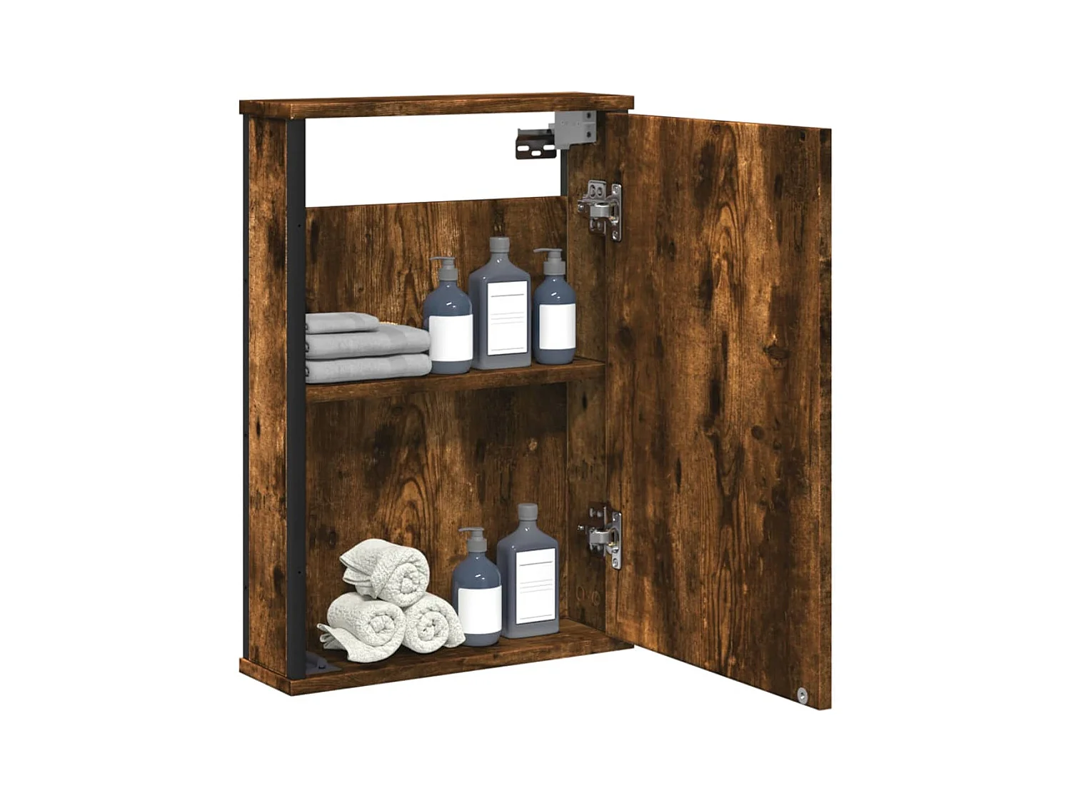 Armoire à miroir de salle de bain chêne fumé bois d’ingénierie