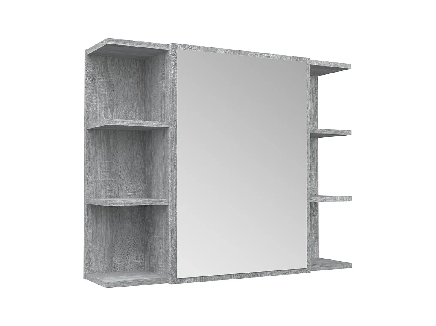 Armoire à miroir de salle de bain Sonoma gris 80x20,5x64 Bois