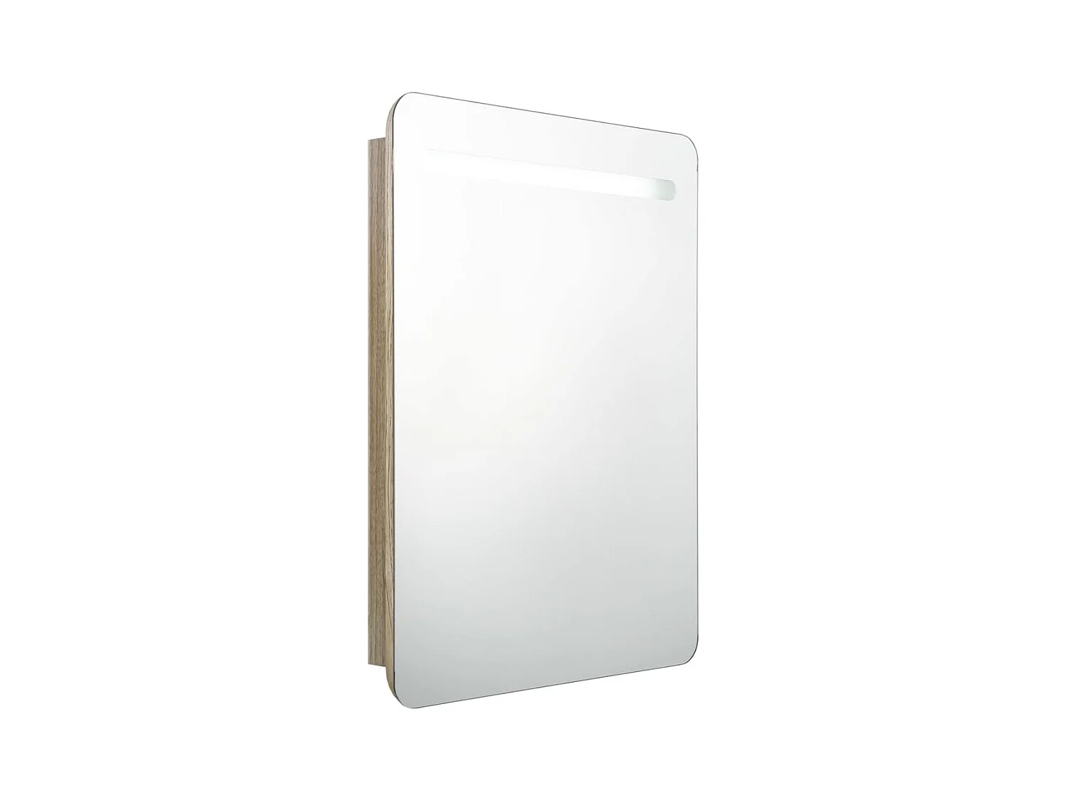 Armoire de salle de bain à miroir LED Chêne 60x11x80