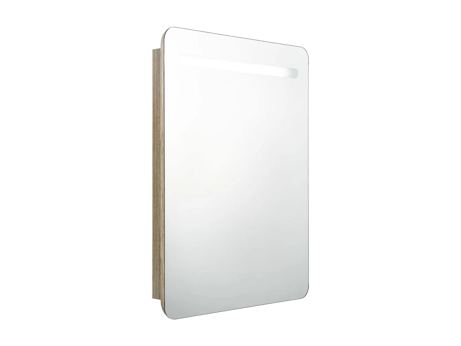 Armoire de salle de bain à miroir LED Chêne 60x11x80