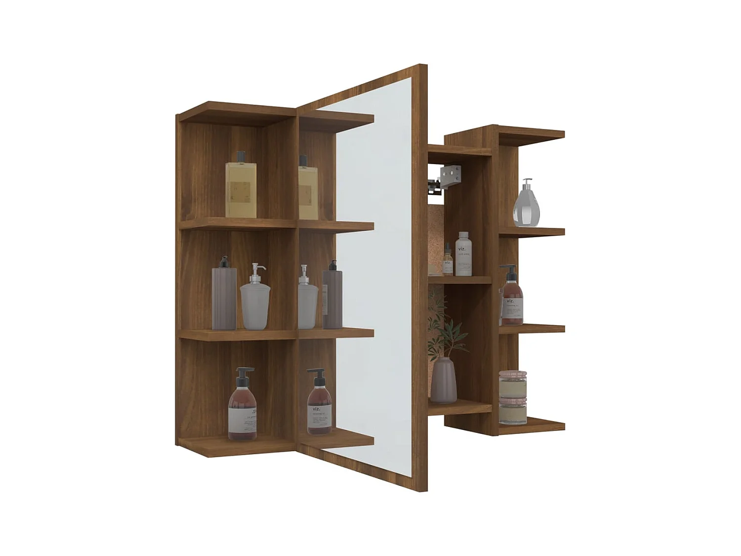 Armoire à miroir de salle de bain Chêne brun 80x20,5x64 Bois