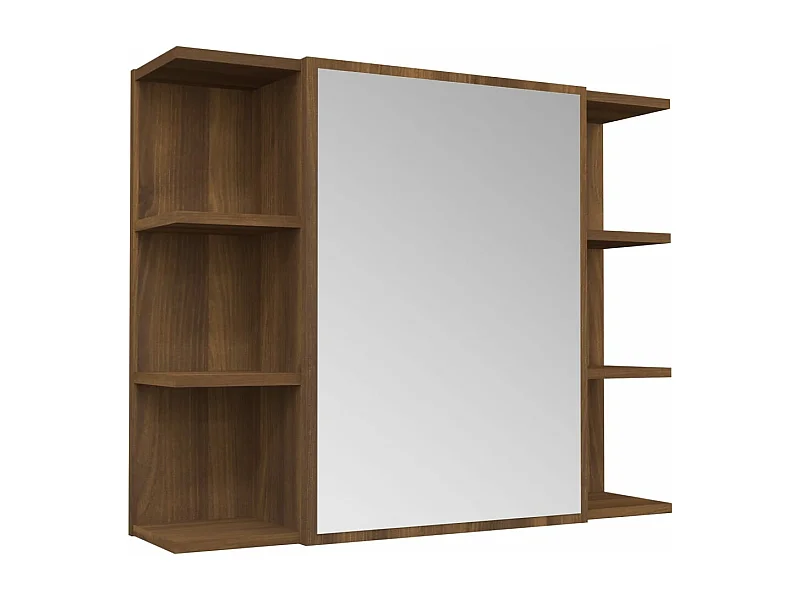 Armoire à miroir de salle de bain Chêne brun 80x20,5x64 Bois