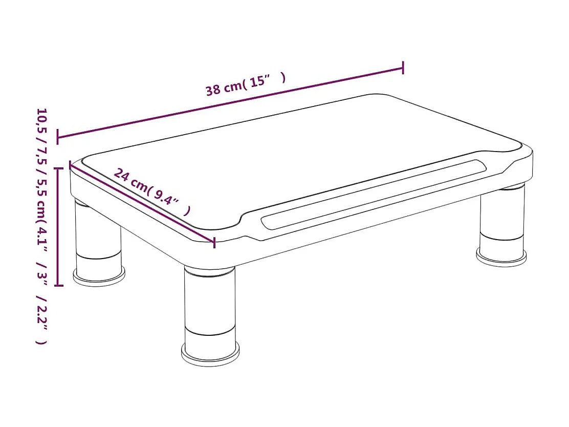 Support de moniteur Noir 38x24x10,5