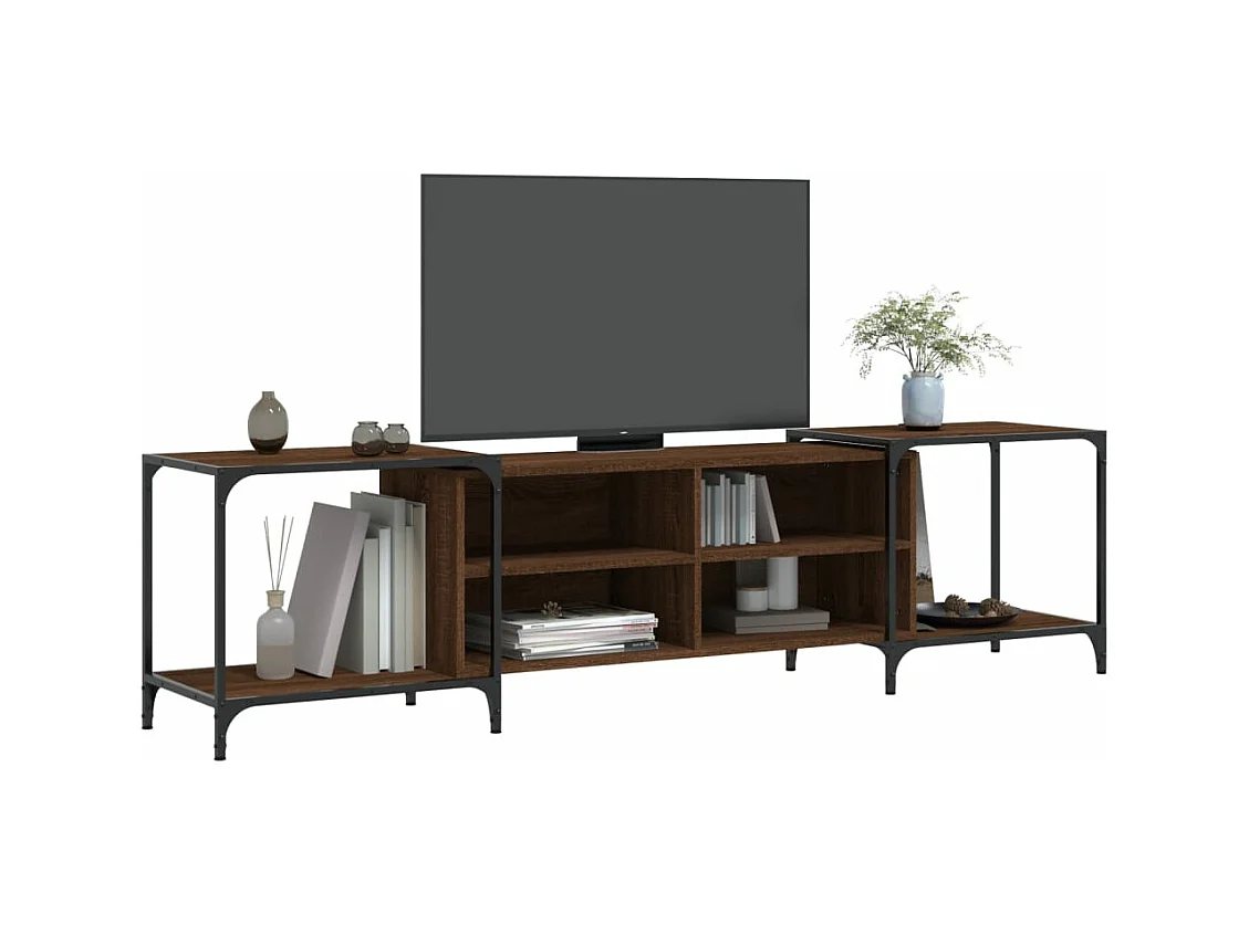 Meuble TV chêne marron 203x37x50 bois d'ingénierie
