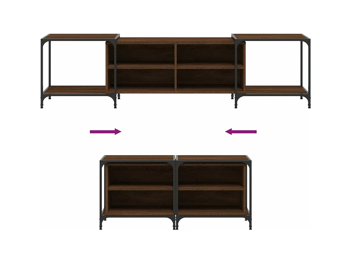 Meuble TV chêne marron 203x37x50 bois d'ingénierie