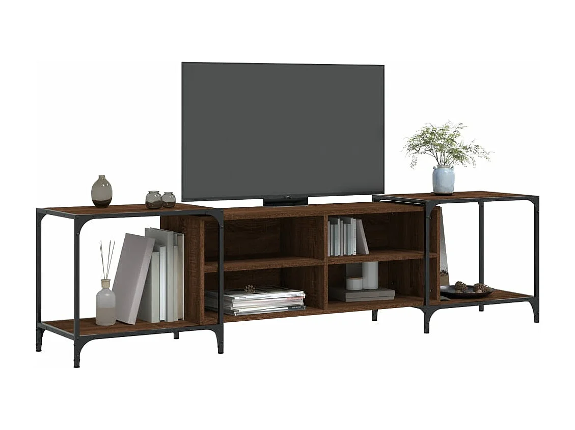 Meuble TV chêne marron 203x37x50 bois d'ingénierie