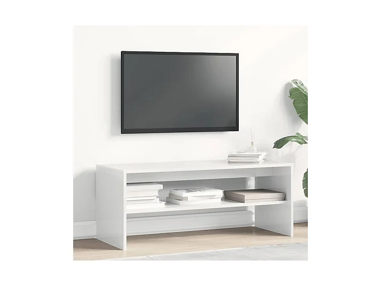 Meuble TV Blanc brillant 100 x 40x40