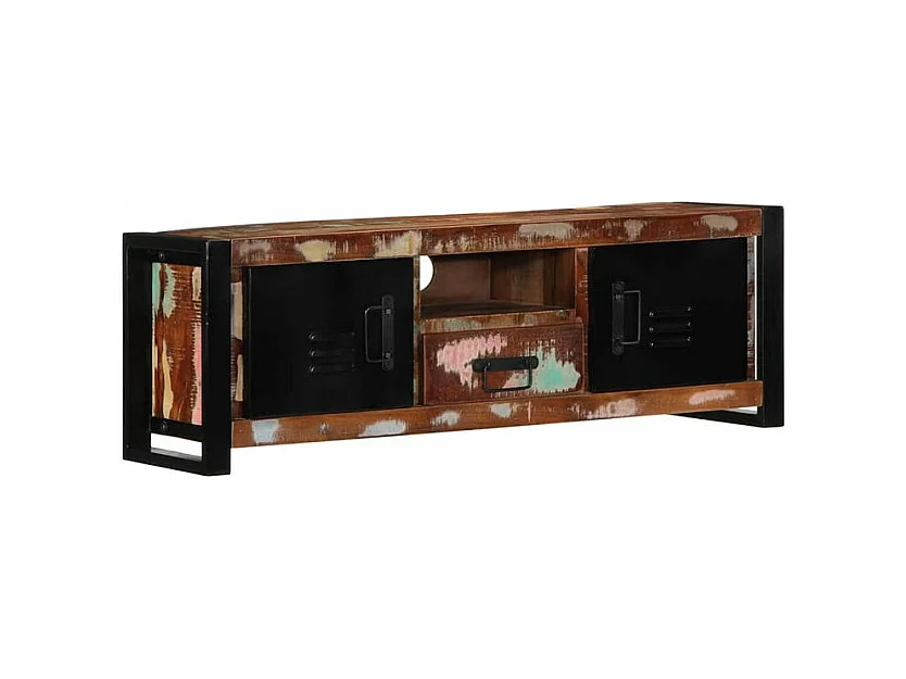 Meuble TV 100x30x35 bois de récupération massif