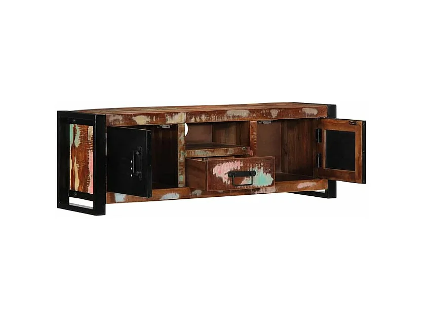 Meuble TV 100x30x35 bois de récupération massif