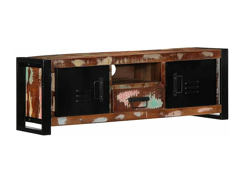 Meuble TV 100x30x35 bois de récupération massif