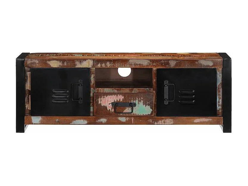 Meuble TV 100x30x35 bois de récupération massif