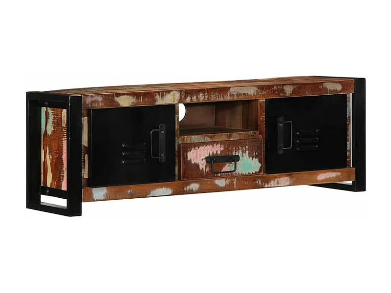 Meuble TV 100x30x35 bois de récupération massif