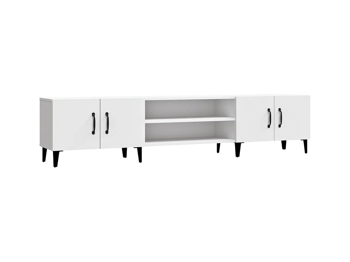 Meuble TV blanc 180x31,5x40 bois d'ingénierie