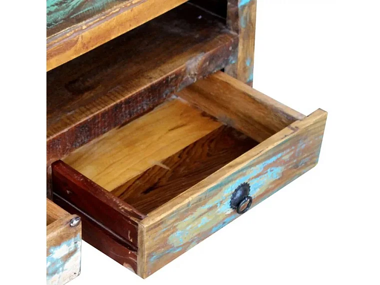 Meuble TV 3 tiroirs bois massif recyclé multicolore Moust