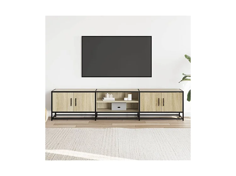 Meuble TV chêne sonoma 180x35x41 bois d'ingénierie