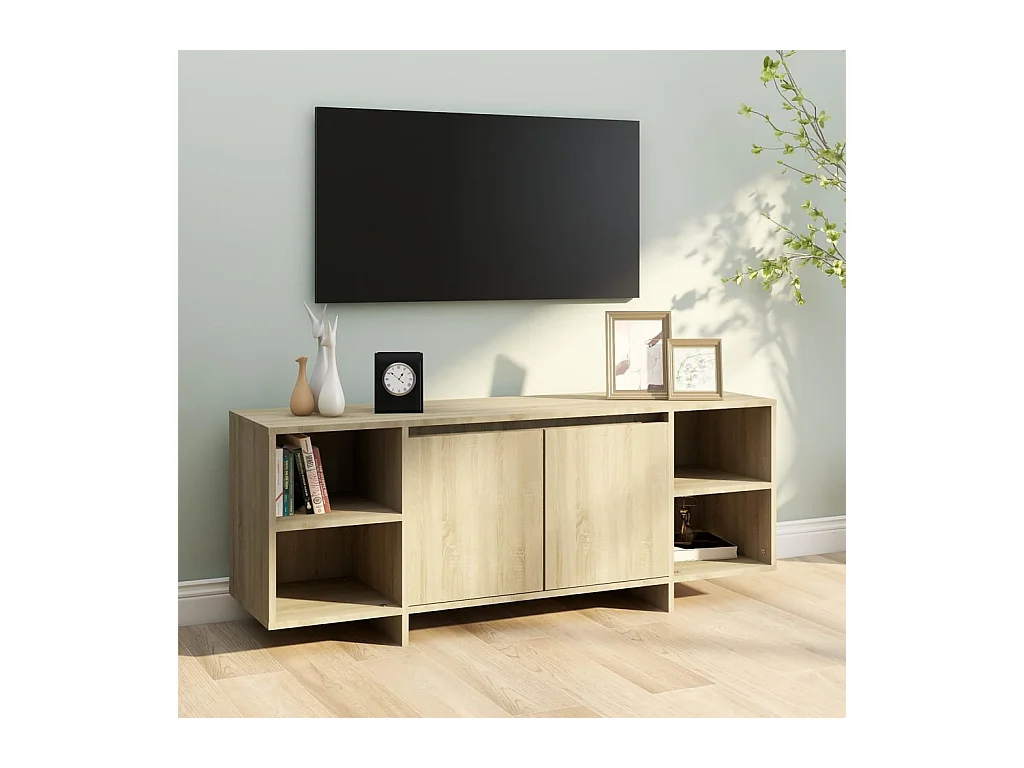 Meuble TV Chêne sonoma 130x35x50