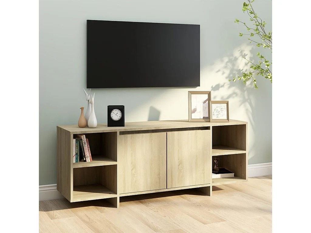 Meuble TV Chêne sonoma 130x35x50