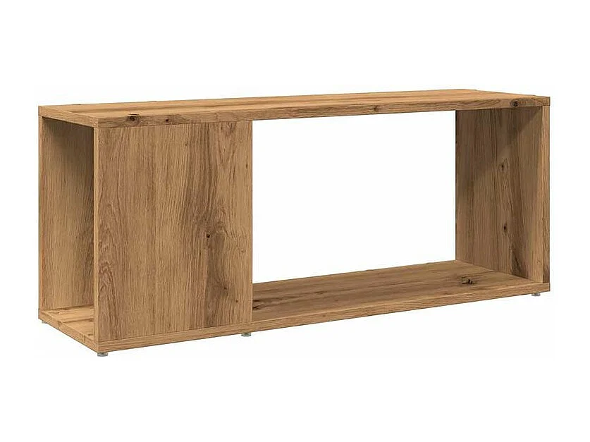 Meuble TV chêne artisanal 80x24x32 bois d'ingénierie