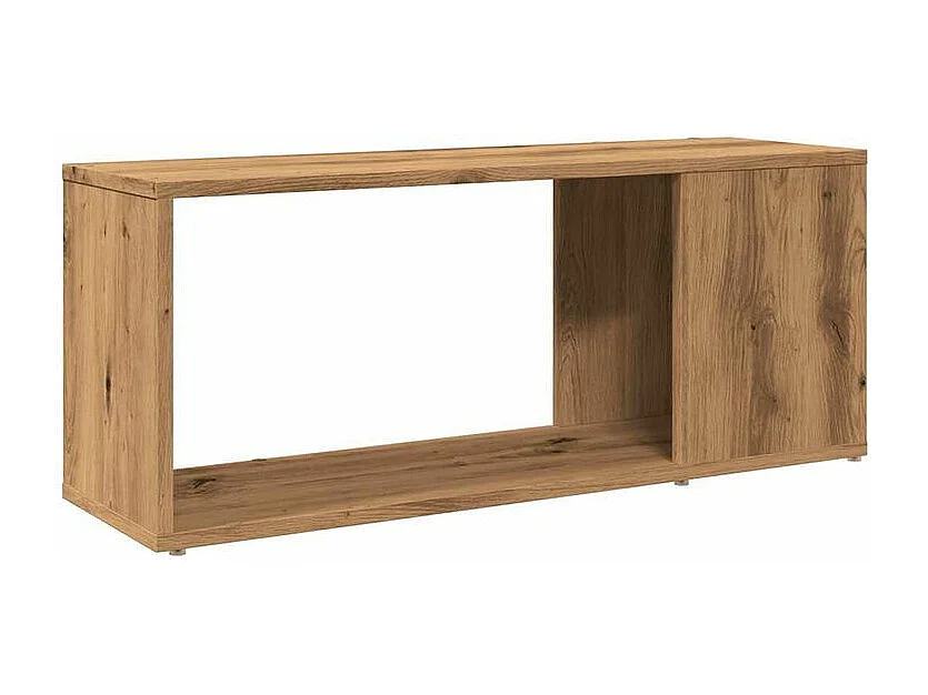 Meuble TV chêne artisanal 80x24x32 bois d'ingénierie