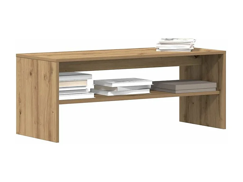 Meuble TV chêne artisanal 100x40x40 bois d'ingénierie