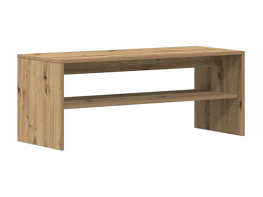 Meuble TV chêne artisanal 100x40x40 bois d'ingénierie