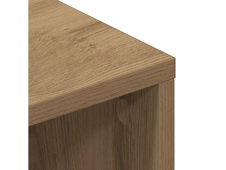 Meuble TV chêne artisanal 100x40x40 bois d'ingénierie