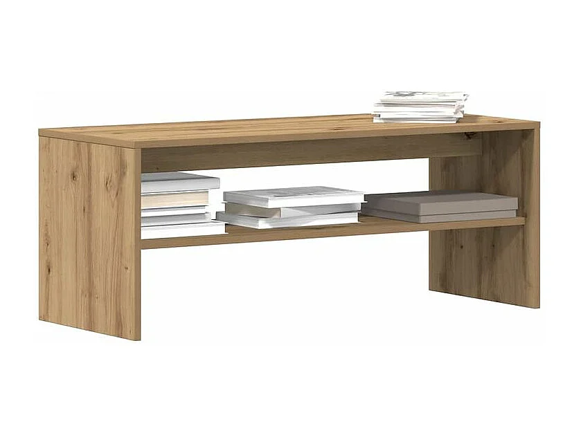 Meuble TV chêne artisanal 100x40x40 bois d'ingénierie