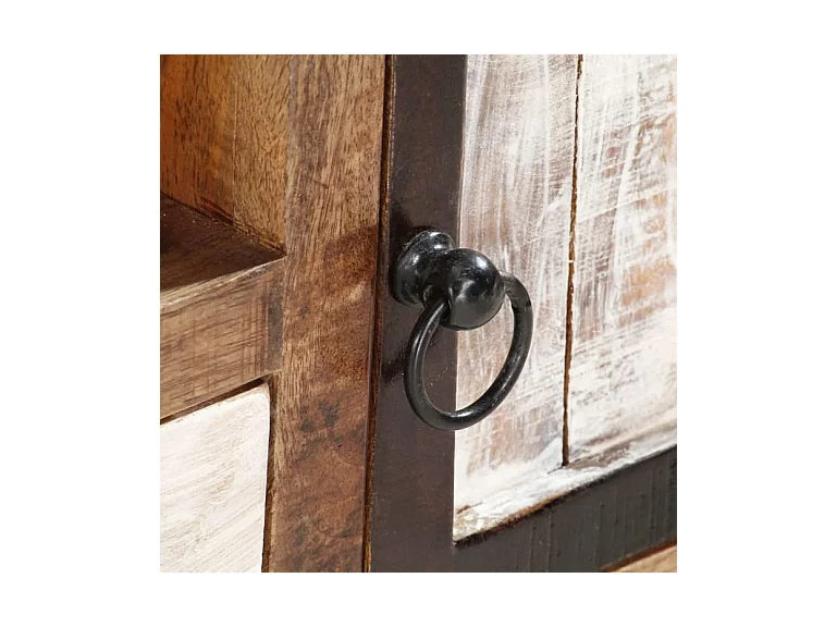 Meuble Tv 4 tiroirs bois de récupération et métal Ylin 120cm