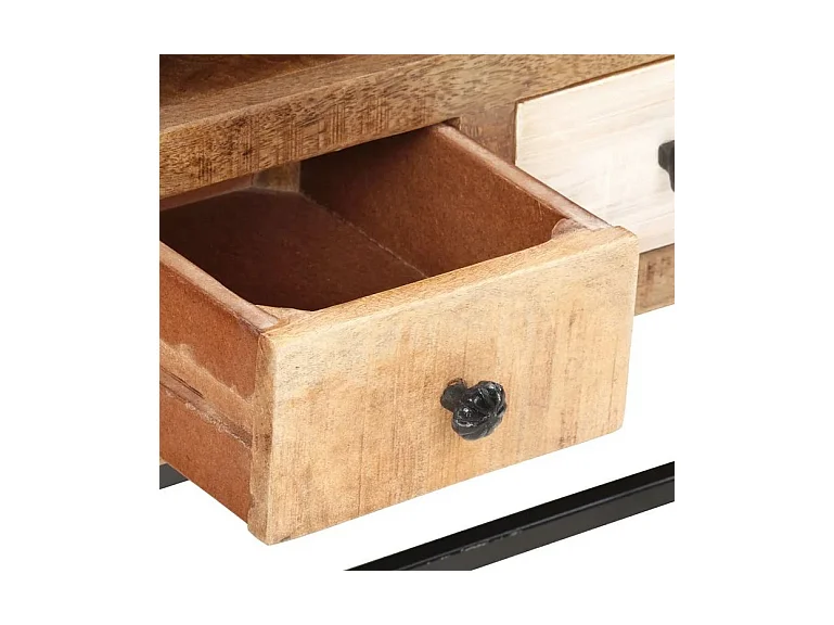 Meuble Tv 4 tiroirs bois de récupération et métal Ylin 120cm