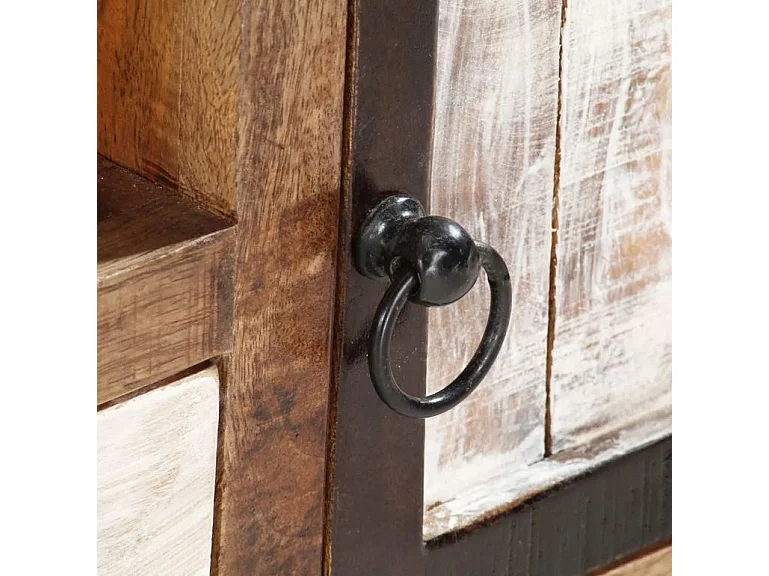 Meuble Tv 4 tiroirs bois de récupération et métal Ylin 120cm