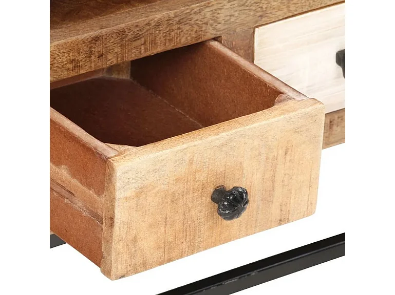 Meuble Tv 4 tiroirs bois de récupération et métal Ylin 120cm