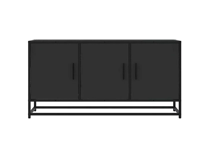 Meuble TV noir 100x35x50 bois d'ingénierie et métal