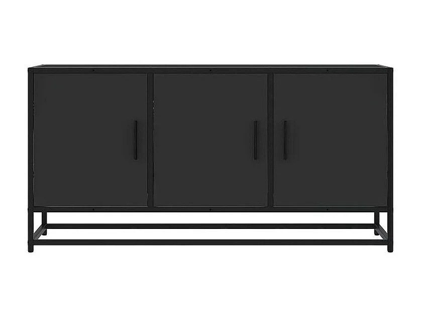 Meuble TV noir 100x35x50 bois d'ingénierie et métal