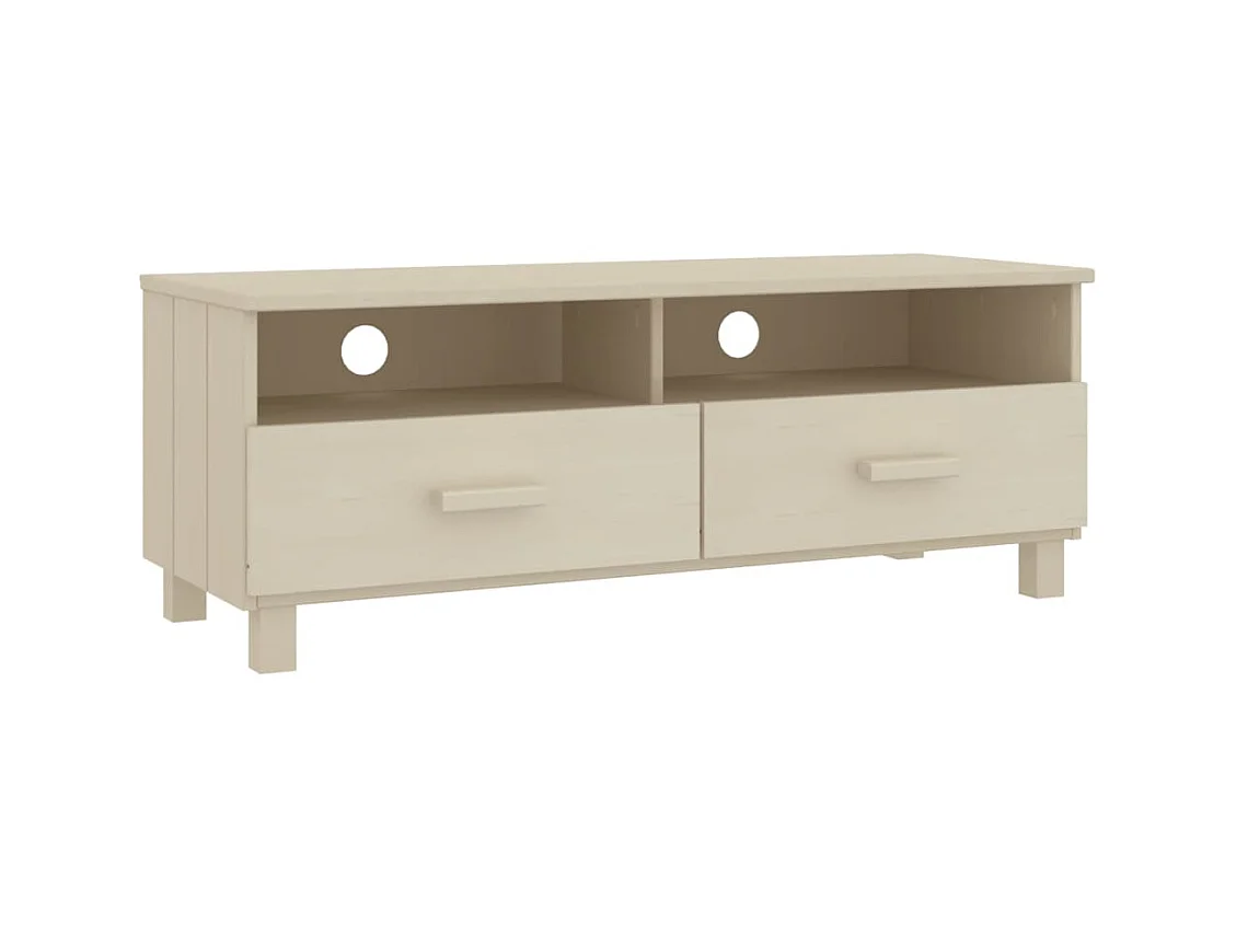 Meuble TV HAMAR Marron miel 106x40x40 Bois massif de pin