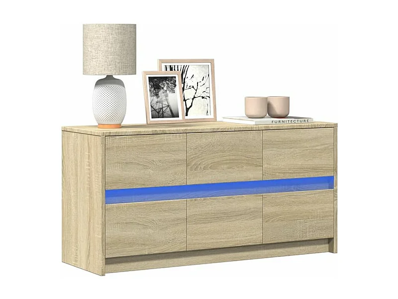 Meuble TV avec LED chêne sonoma 100x34x50 bois d'ingénierie