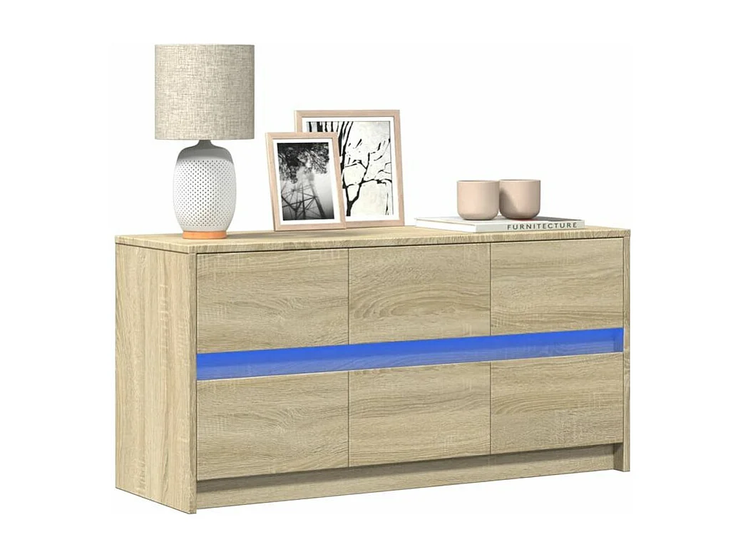 Meuble TV avec LED chêne sonoma 100x34x50 bois d'ingénierie